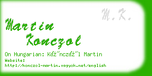 martin konczol business card